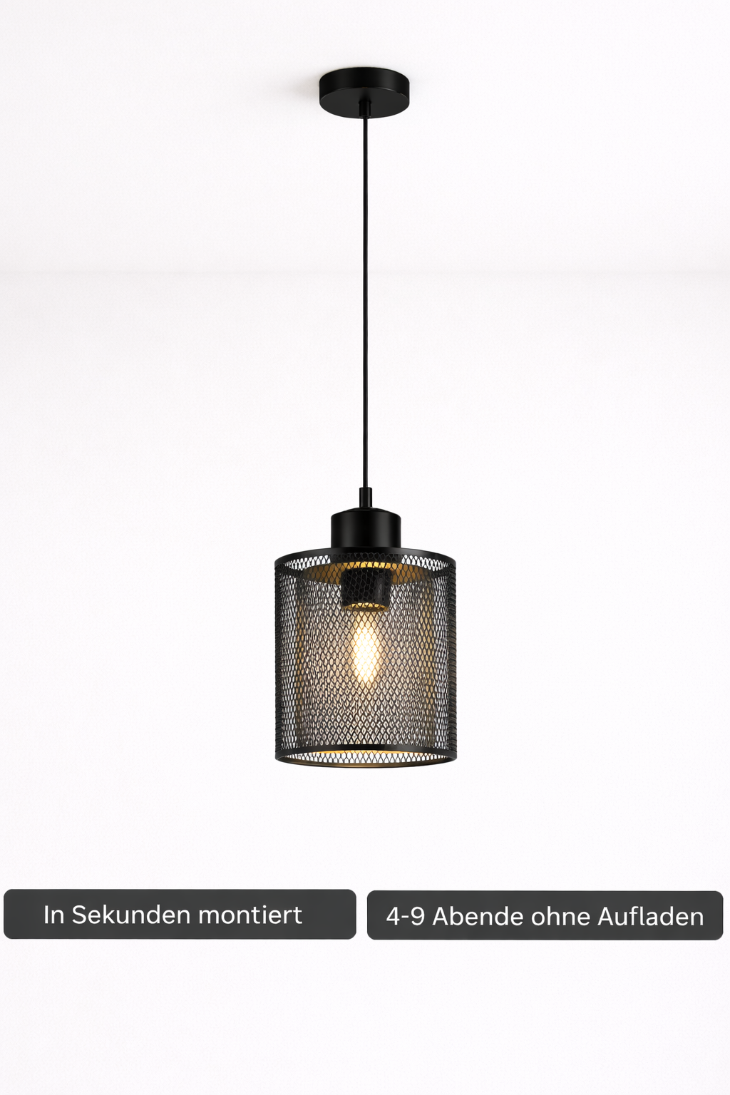 Rimo Julia - Selbstklebende Akku-Hängelampe